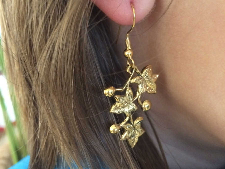 Earrings Fine lierre Gold plated patinated