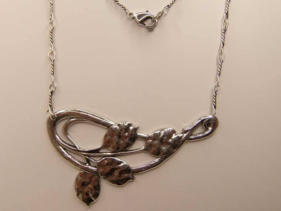 Necklace Monnaie du pape Silver plated patinated