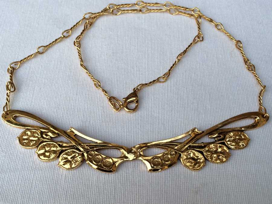 Necklace Monnaie du pape Gold plated patinated
