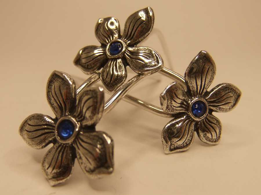 Small Hairpins violette Silver plated patinated