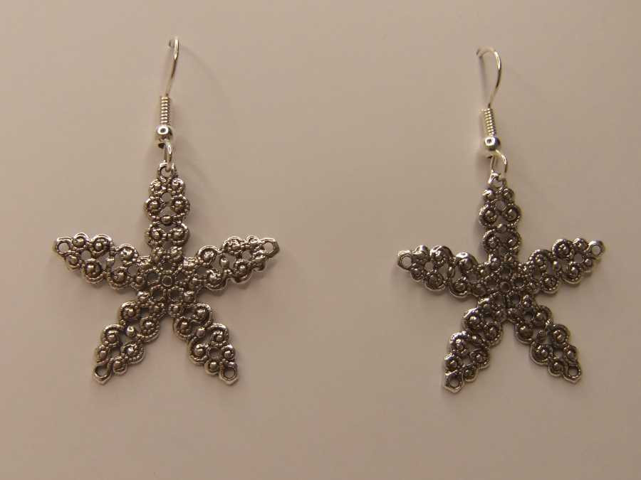 Earrings Etoile Silver plated patinated