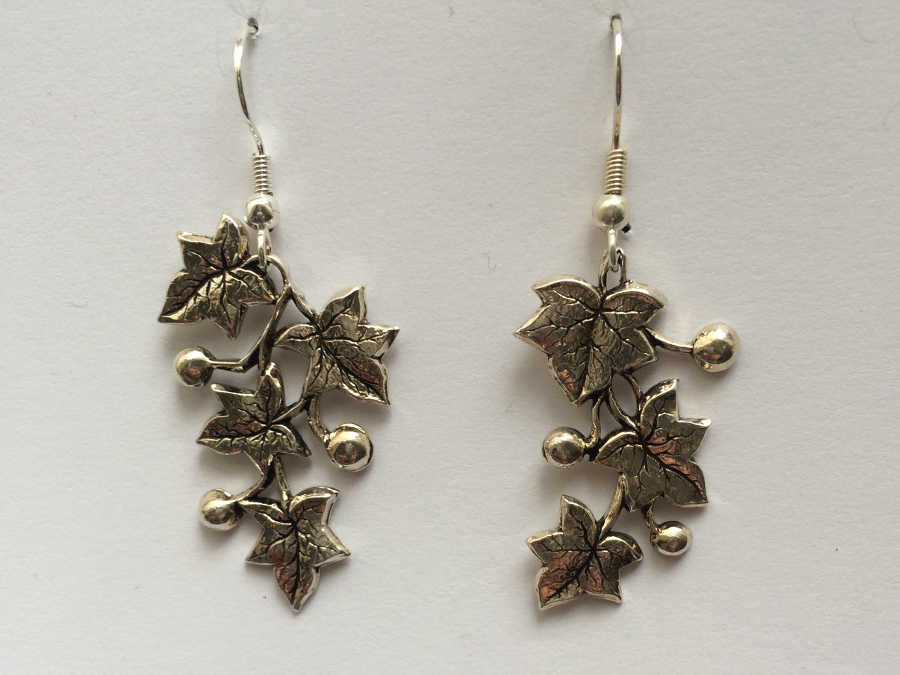 Earrings Fine lierre Silver plated patinated
