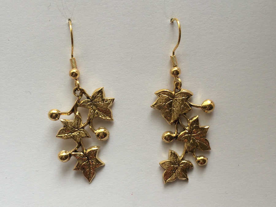 Earrings Fine lierre Gold plated patinated