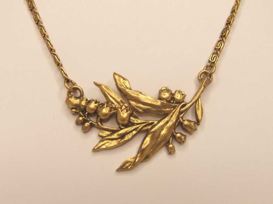 Necklace Un brin Gold plated patinated
