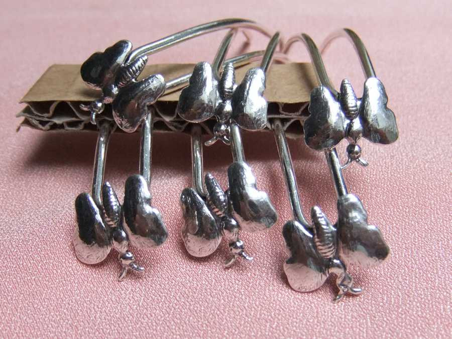 Fagots par 6 petits papillons Argenté patiné