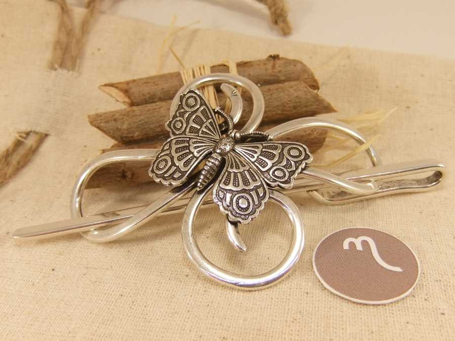 Fibule à cheveux L'envol Argenté patiné