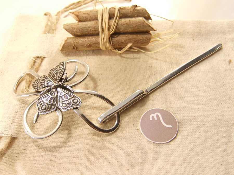 Fibule à cheveux L'envol Argenté patiné