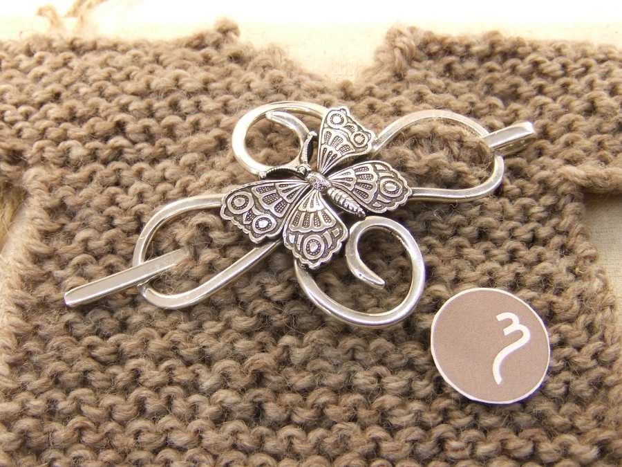 Fibule à cheveux L'envol Argenté patiné