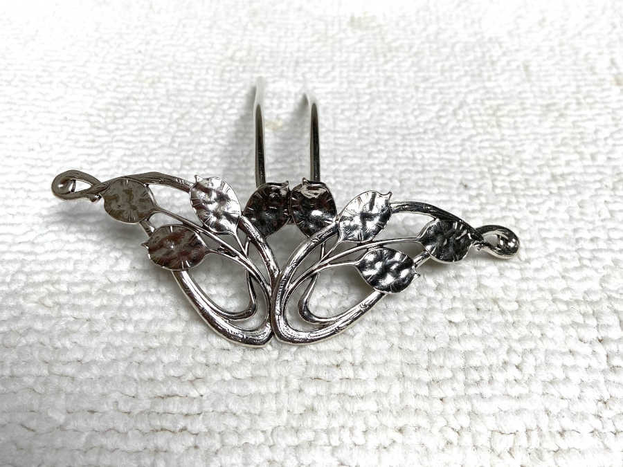 Hairpin Monnaie du pape (grand modèle) Silver plated patinated