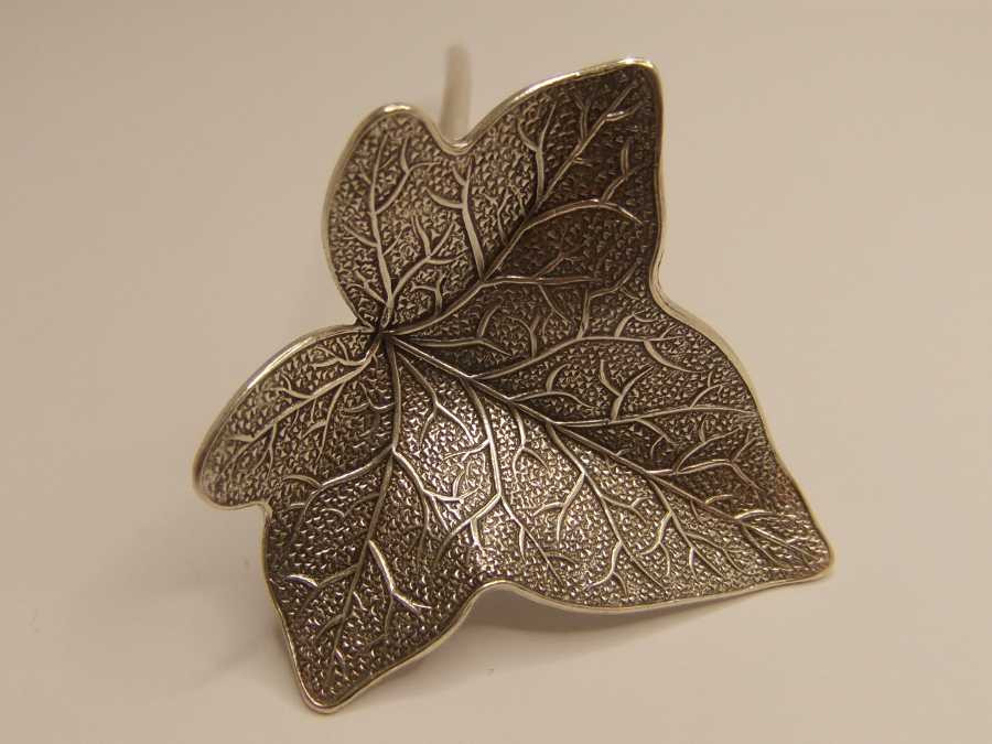 Hairpin Petit lierre (1 feuille) Silver plated patinated