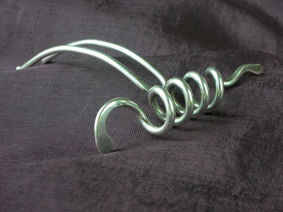 Hairpin Spirale zébulon Silver plated patinated
