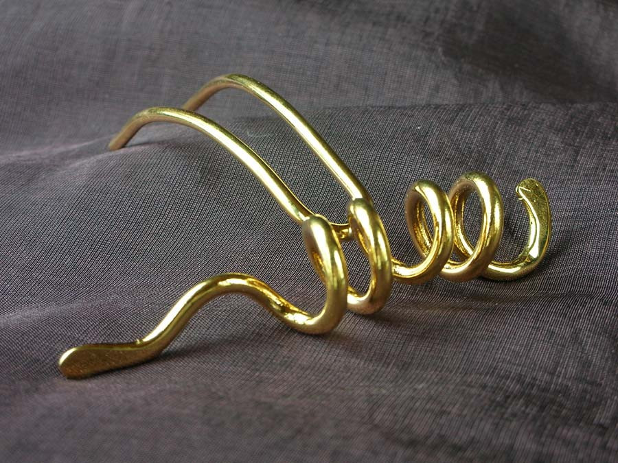 Hairpin Spirale zébulon Gold plated patinated