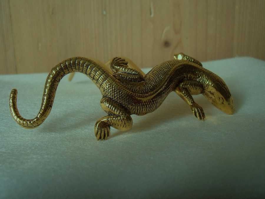 Hairpin Grande Salamandre Gold plated patinated