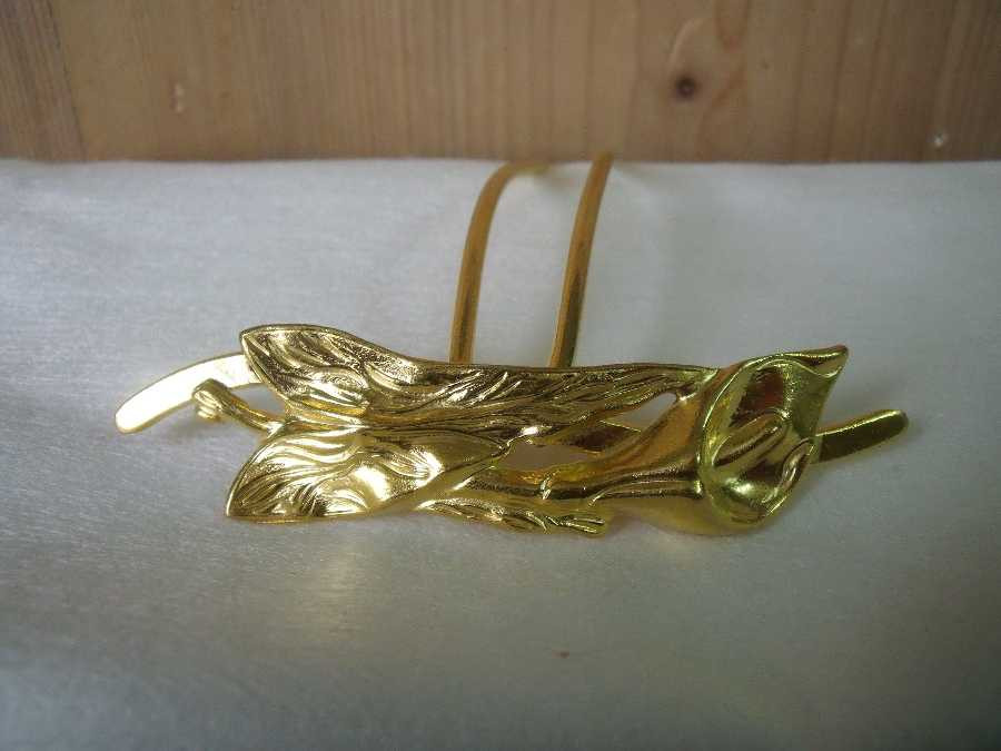 Hairpin Arome Gold plated patinated