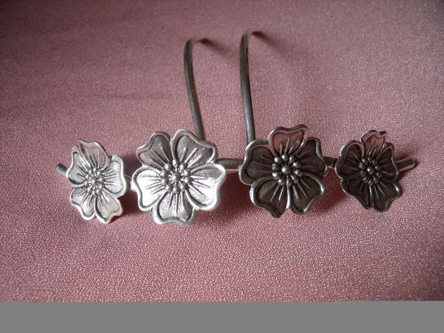 Hairpin Le printemps Silver plated patinated