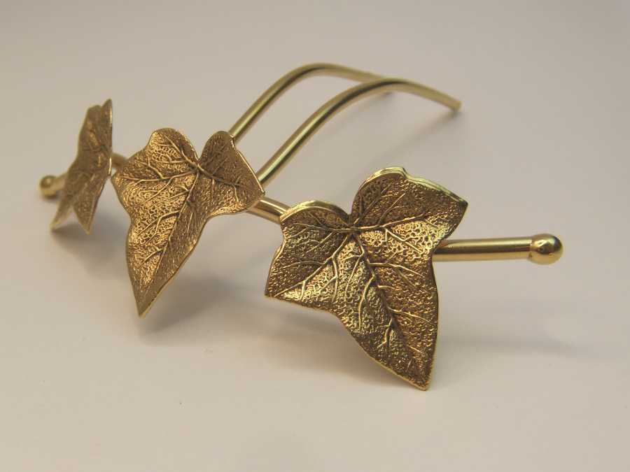 Hairpin Lierre simple 3 Gold plated patinated