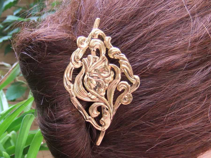 Epingle à Cheveux Une fleur des champs Doré patiné