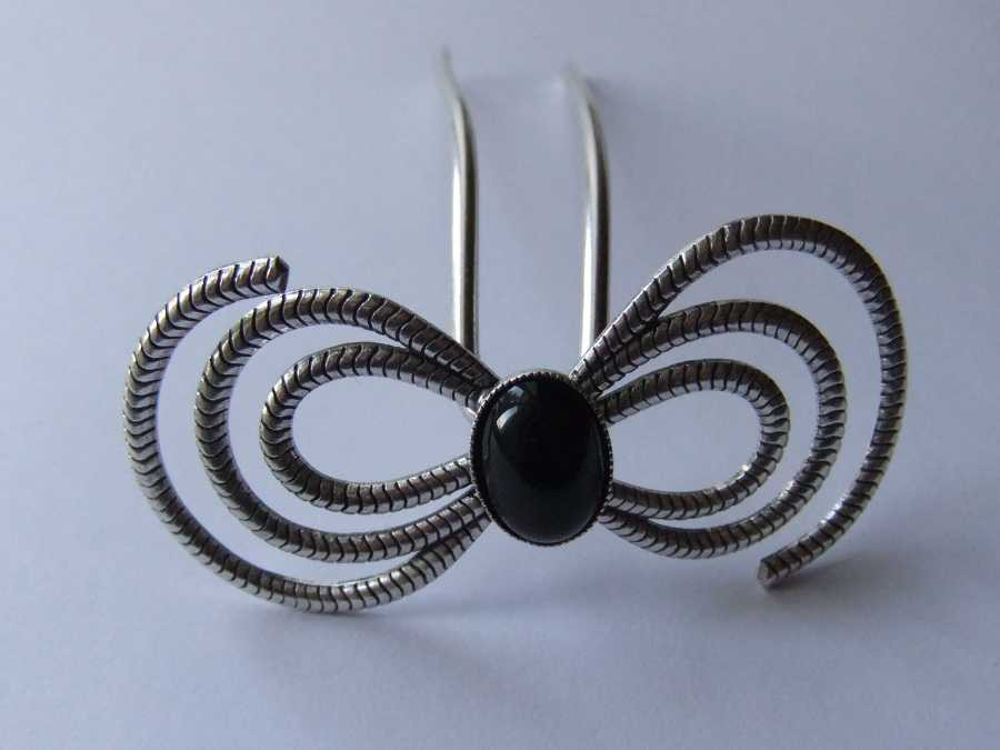 Hairpin Clem Silver plated patinated