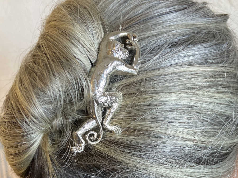 Hairpin Je grimpe Silver plated patinated