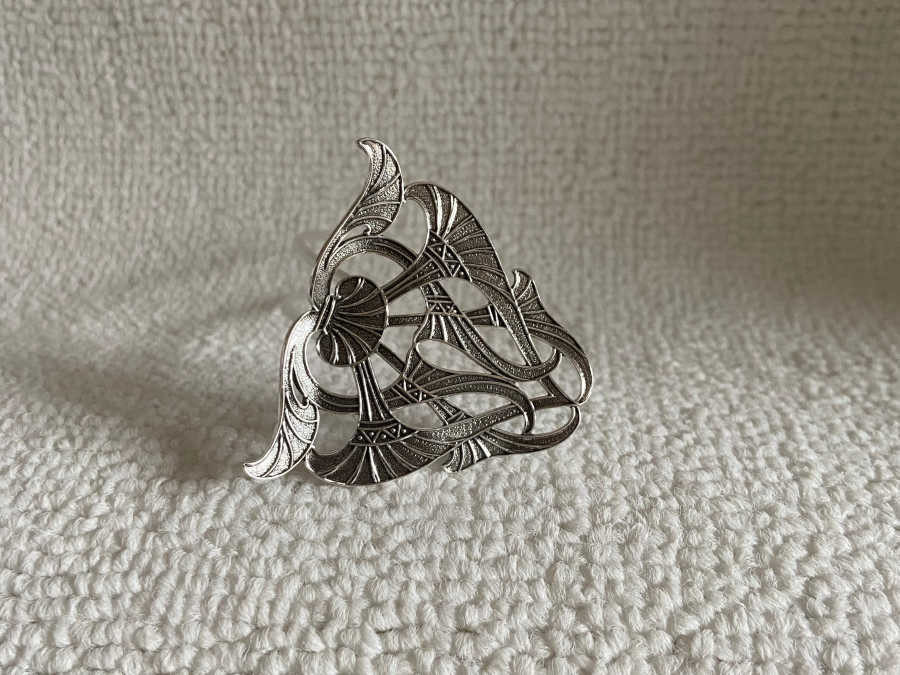 Epingle à Cheveux Art nouveau Argenté patiné