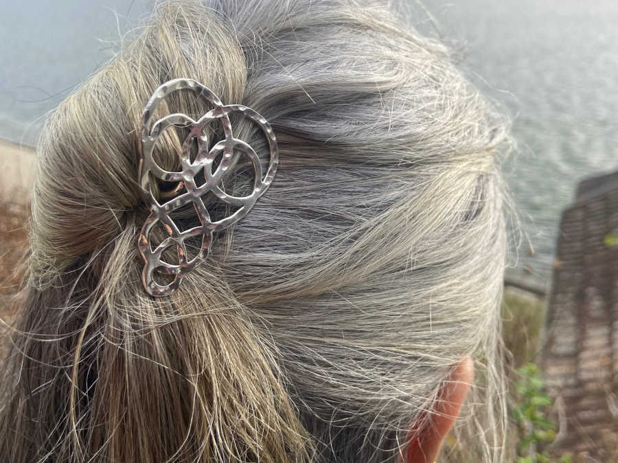 Epingle à Cheveux Laçage Argenté patiné