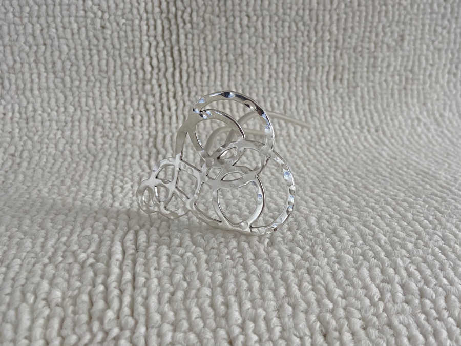 Epingle à Cheveux Laçage Argenté patiné