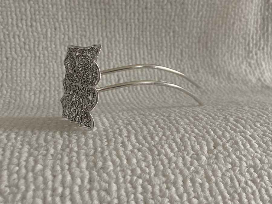 Epingle à Cheveux Dentelle Argenté patiné