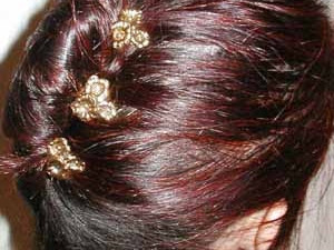 Small Hairpins Fleurettes Copper