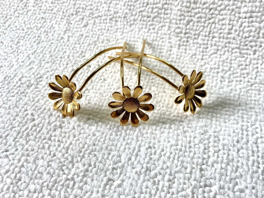 Small Hairpins Je t'aime, un peu, beaucoup... Gold plated patinated