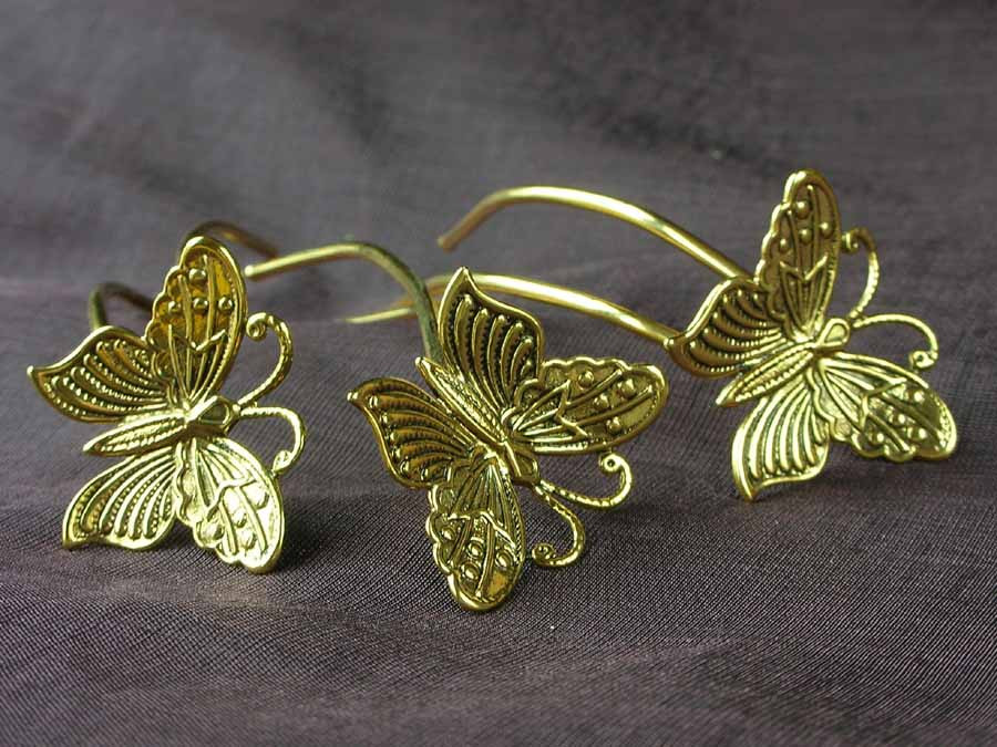Small Hairpins Papillons Gold plated patinated