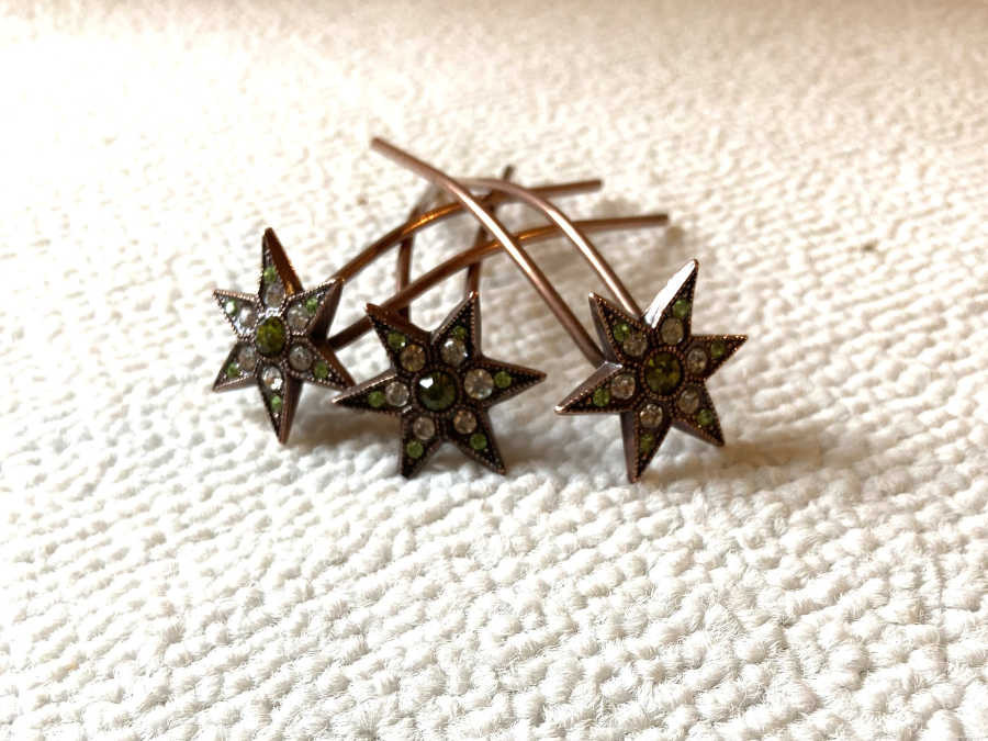 Small Hairpins les trois strass Copper