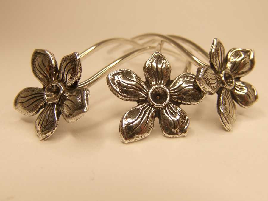 Small Hairpins violettes Silver plated patinated