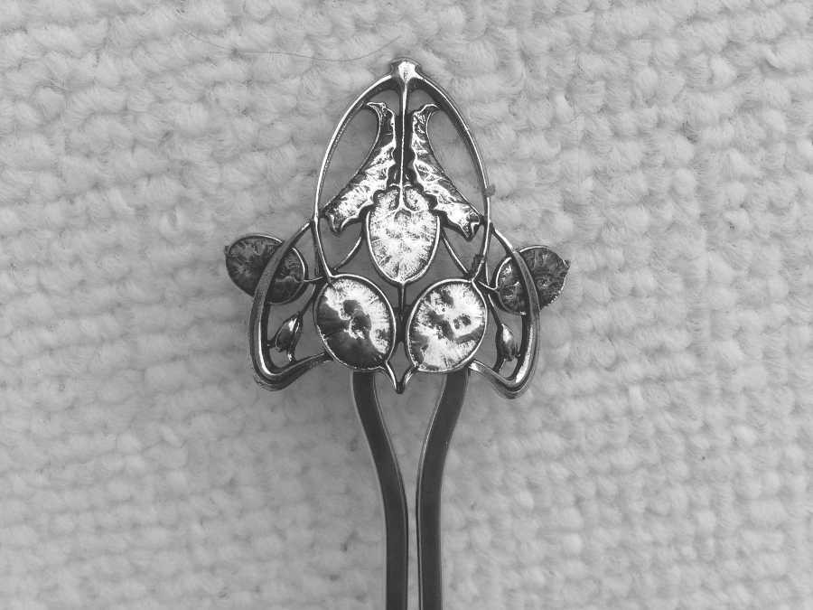 Peigne Pic à Cheveux Monnaie du pape Argenté patiné