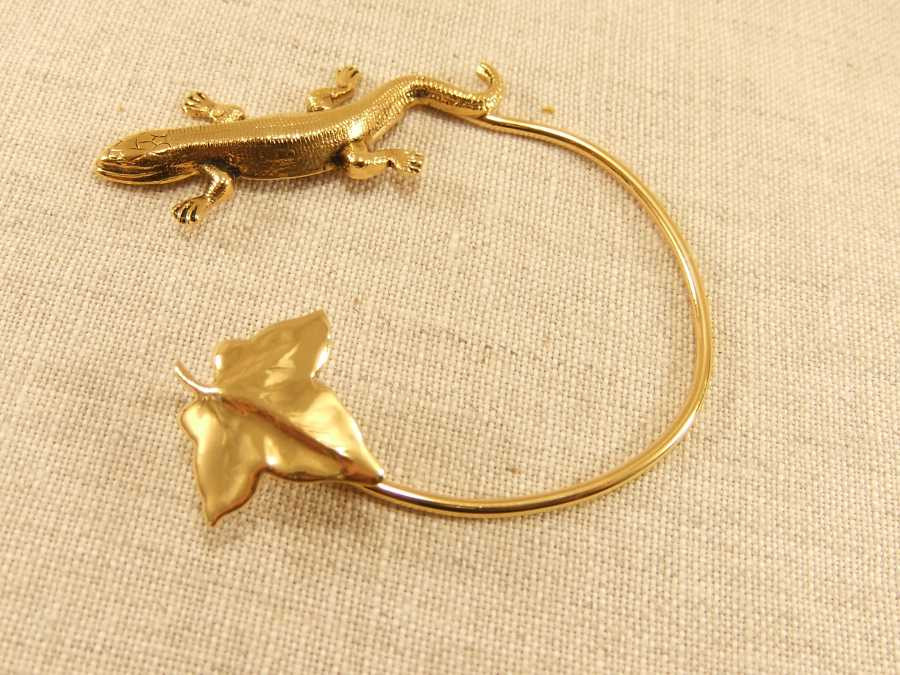 Ear Wrap Salamandre Gold plated patinated