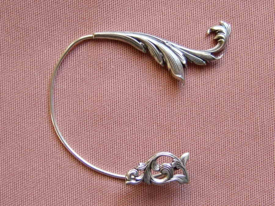 Ear Wrap Accroche-Coeur Silver plated patinated