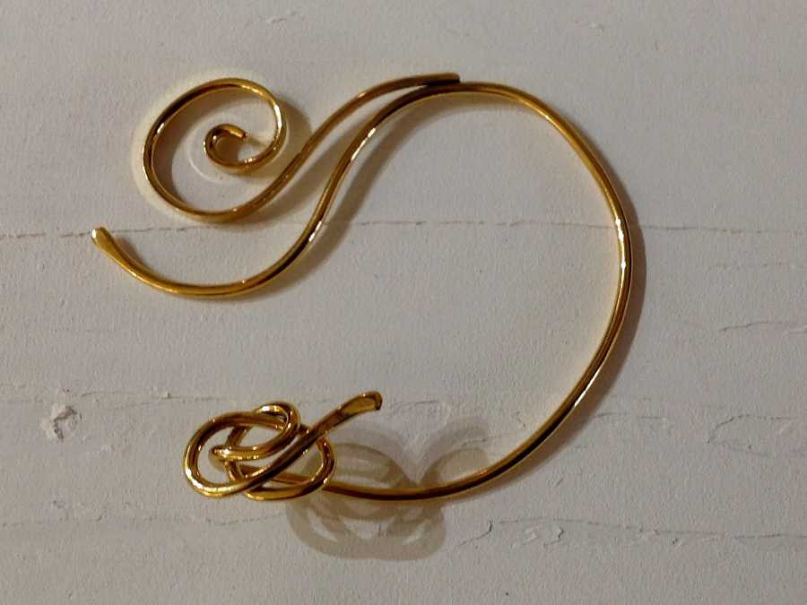 Ear Wrap En forme Gold plated patinated
