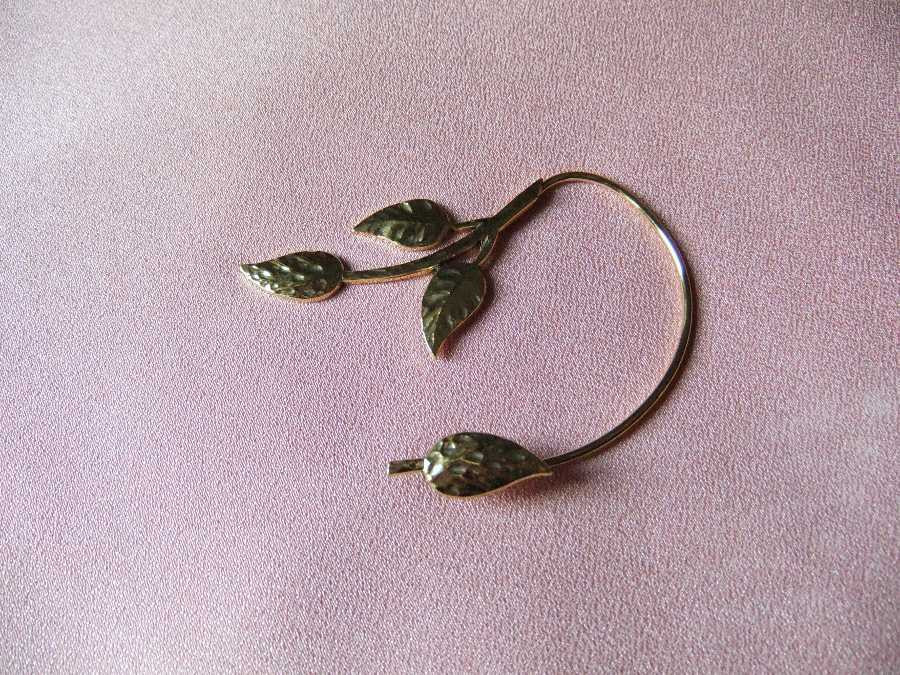 Ear Wrap Nature Gold plated patinated