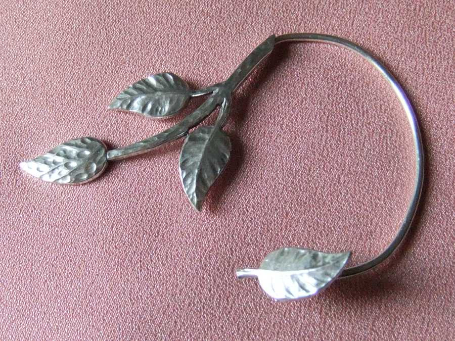 Ear Wrap Nature Silver plated patinated