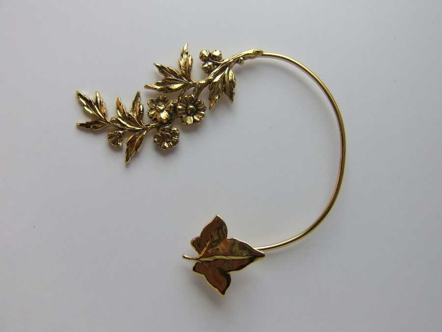 Ear Wrap Printemps Gold plated patinated